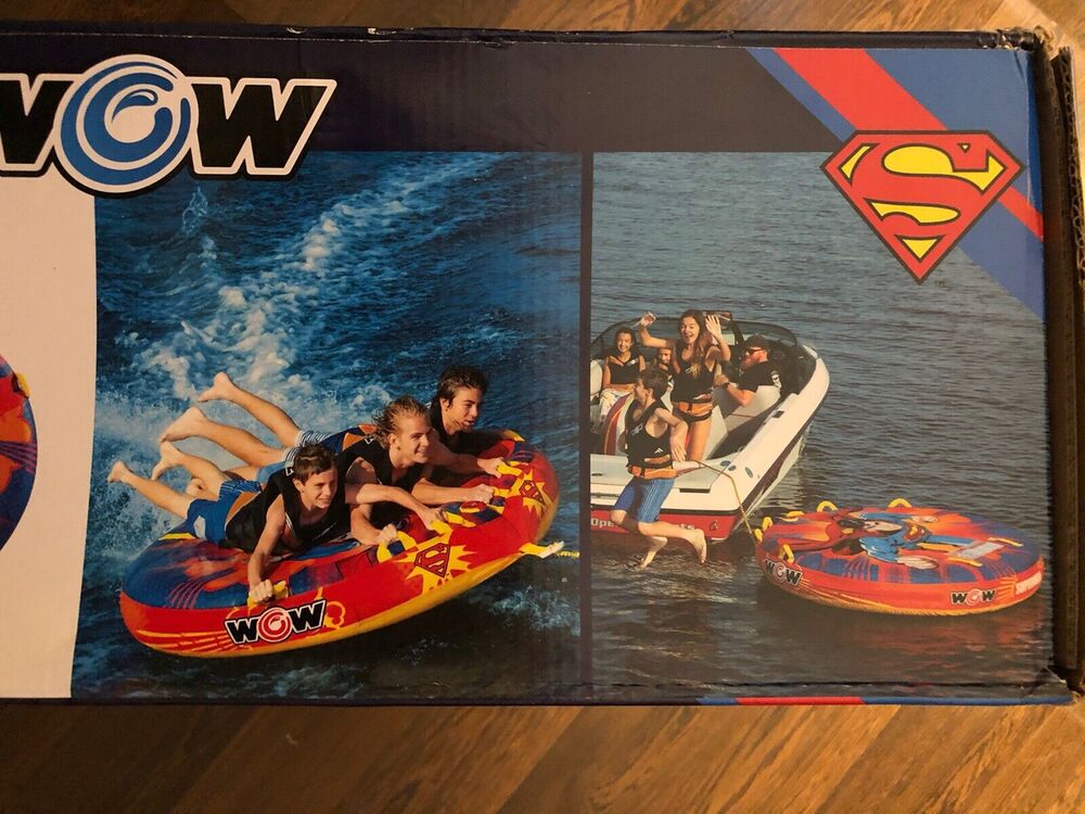 WOW World Of Watersports Superman 3 Rider Soft Top Towable High Vis Tube New